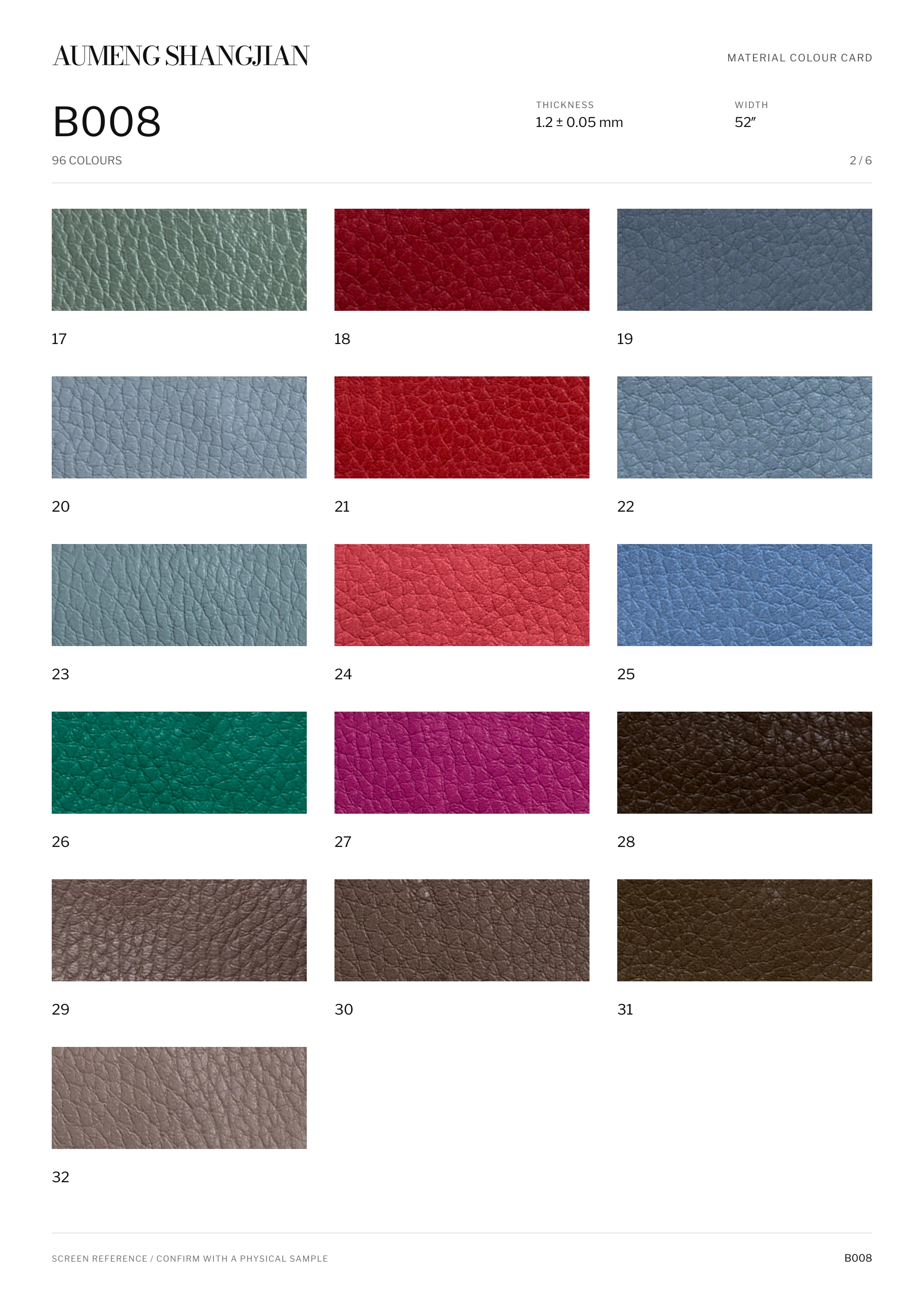 B008 Creased grain · Electronic colour card · 2 / 6