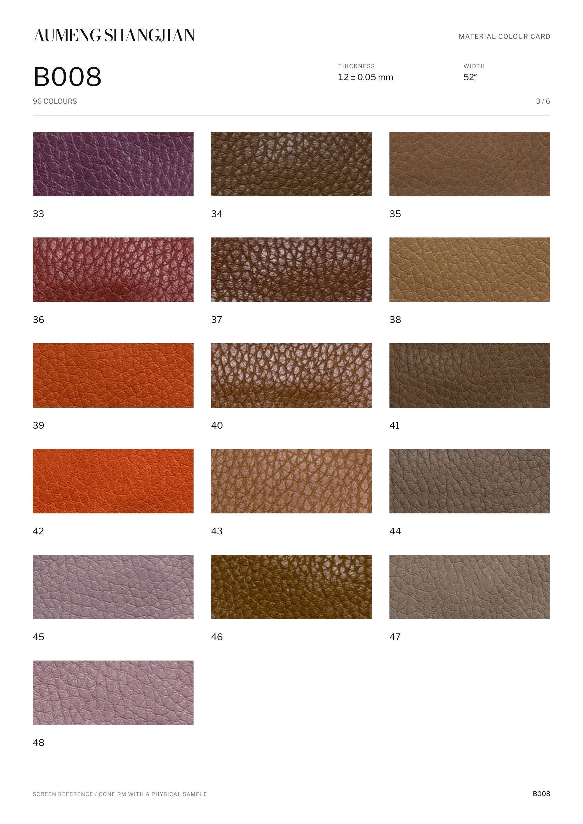 B008 Creased grain · Electronic colour card · 3 / 6