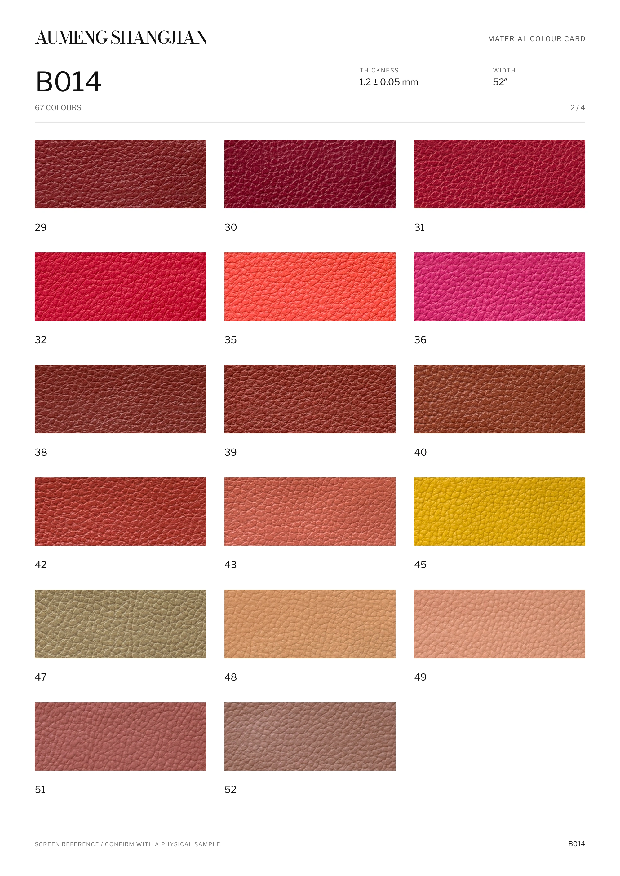 B014 Pebbled grain · Electronic colour card · 2 / 4