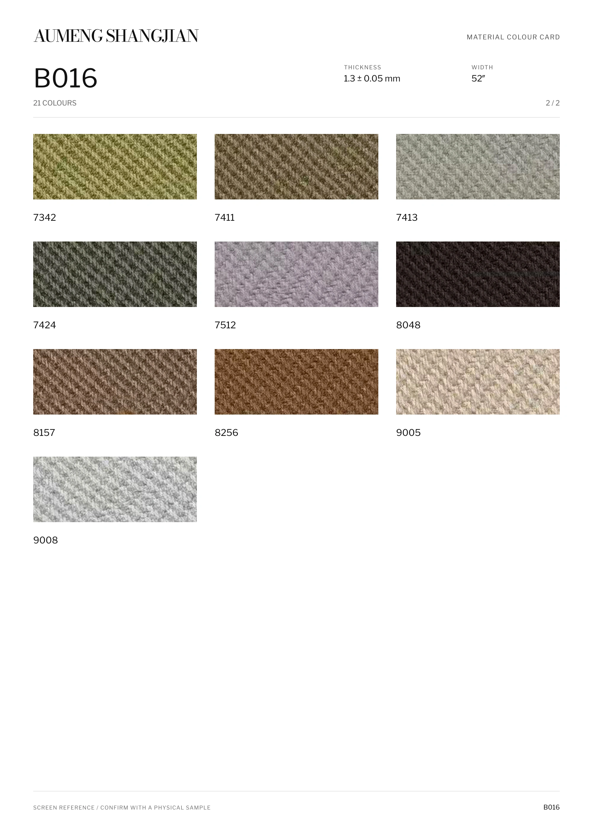 B016 Textile pattern · Electronic colour card · 2 / 2