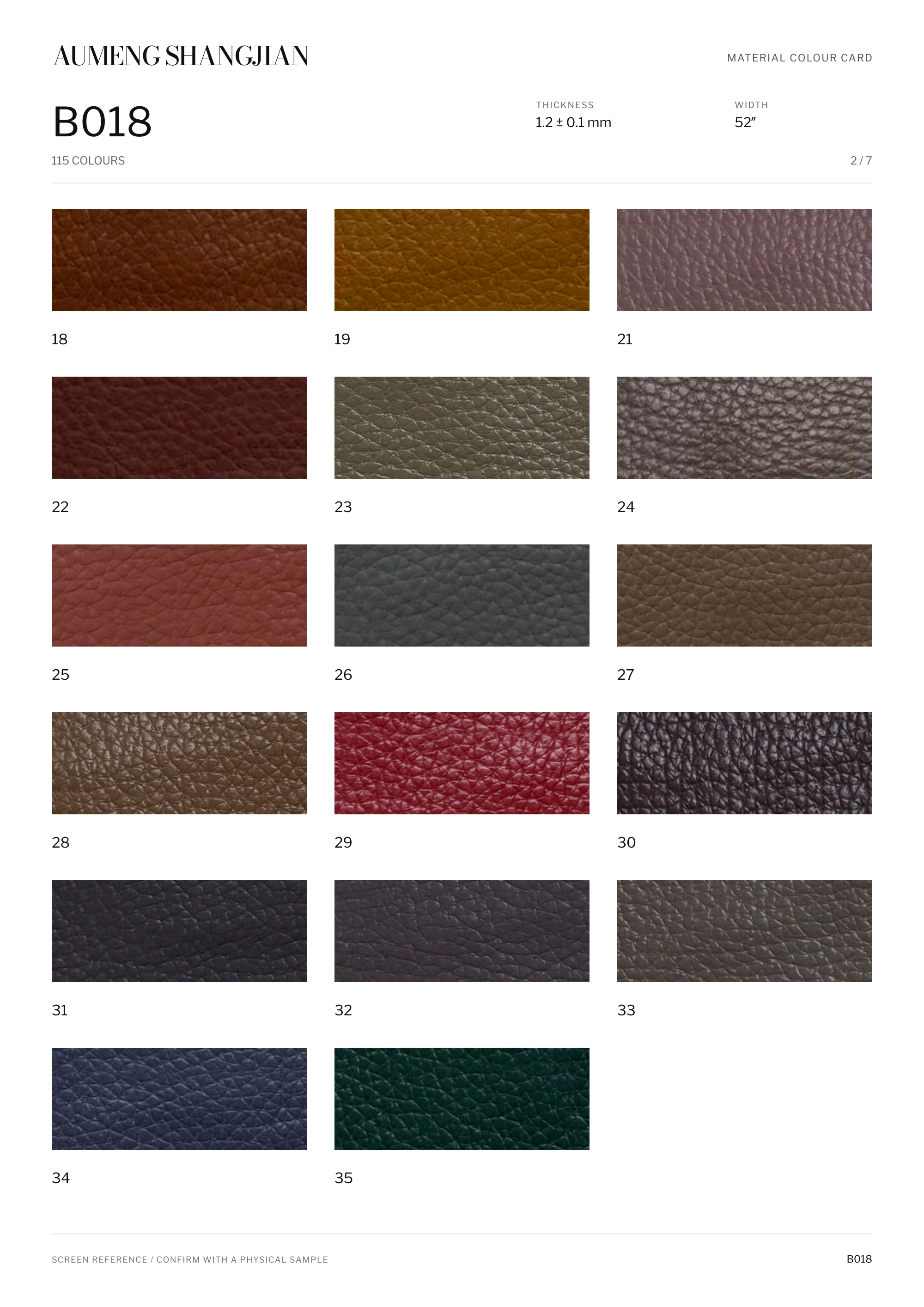 B018 Creased grain · Electronic colour card · 2 / 7