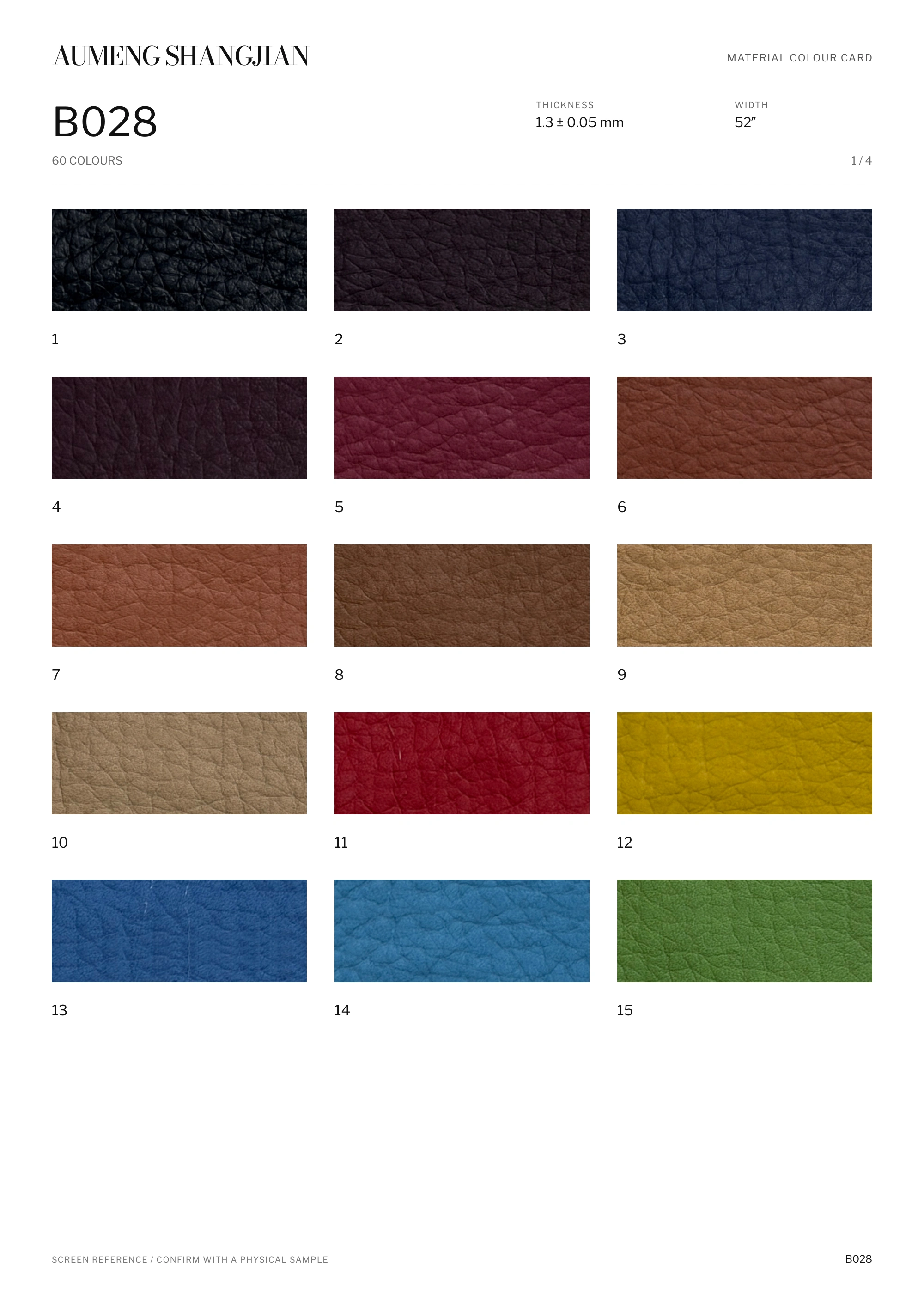 B028 Creased grain · Electronic colour card · 1 / 4