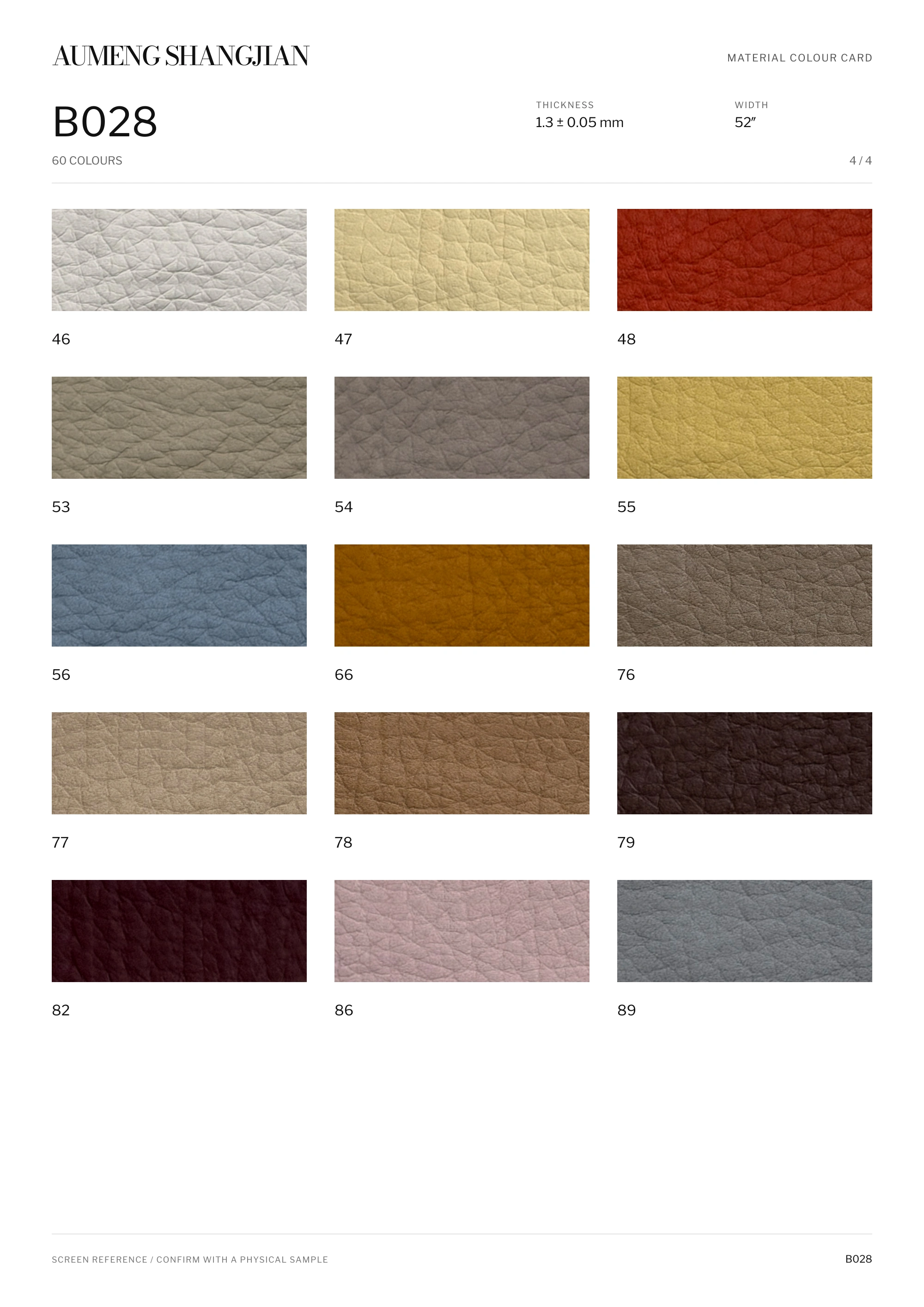 B028 Creased grain · Electronic colour card · 4 / 4