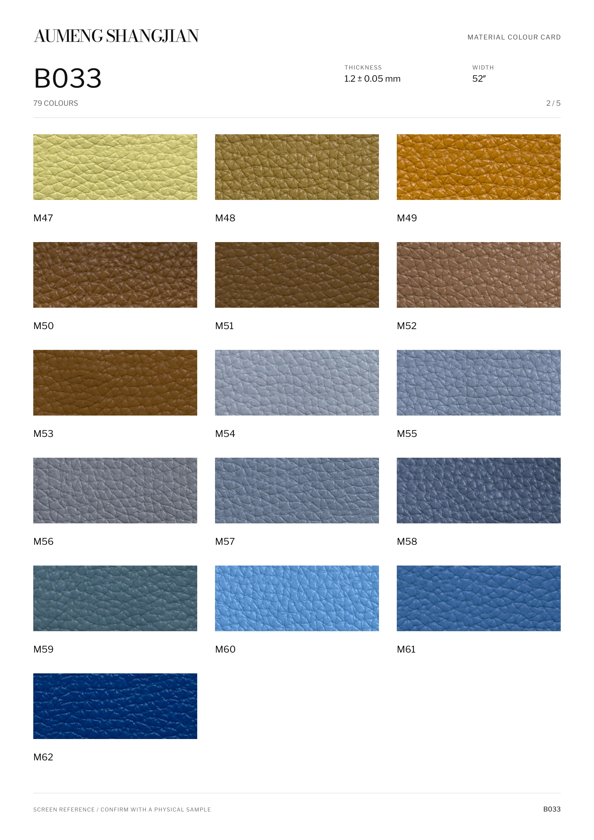 B033 Pebbled grain · Electronic colour card · 2 / 5
