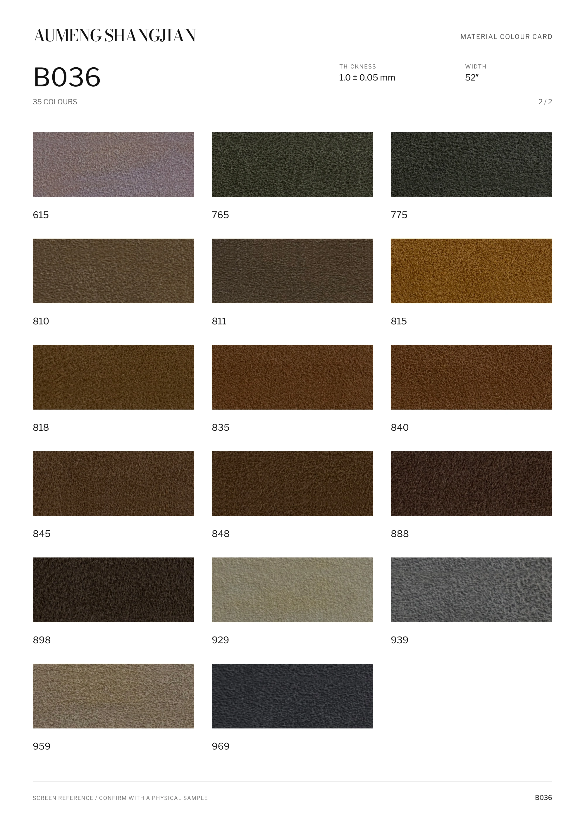 B036 Textile pattern · Electronic colour card · 2 / 2