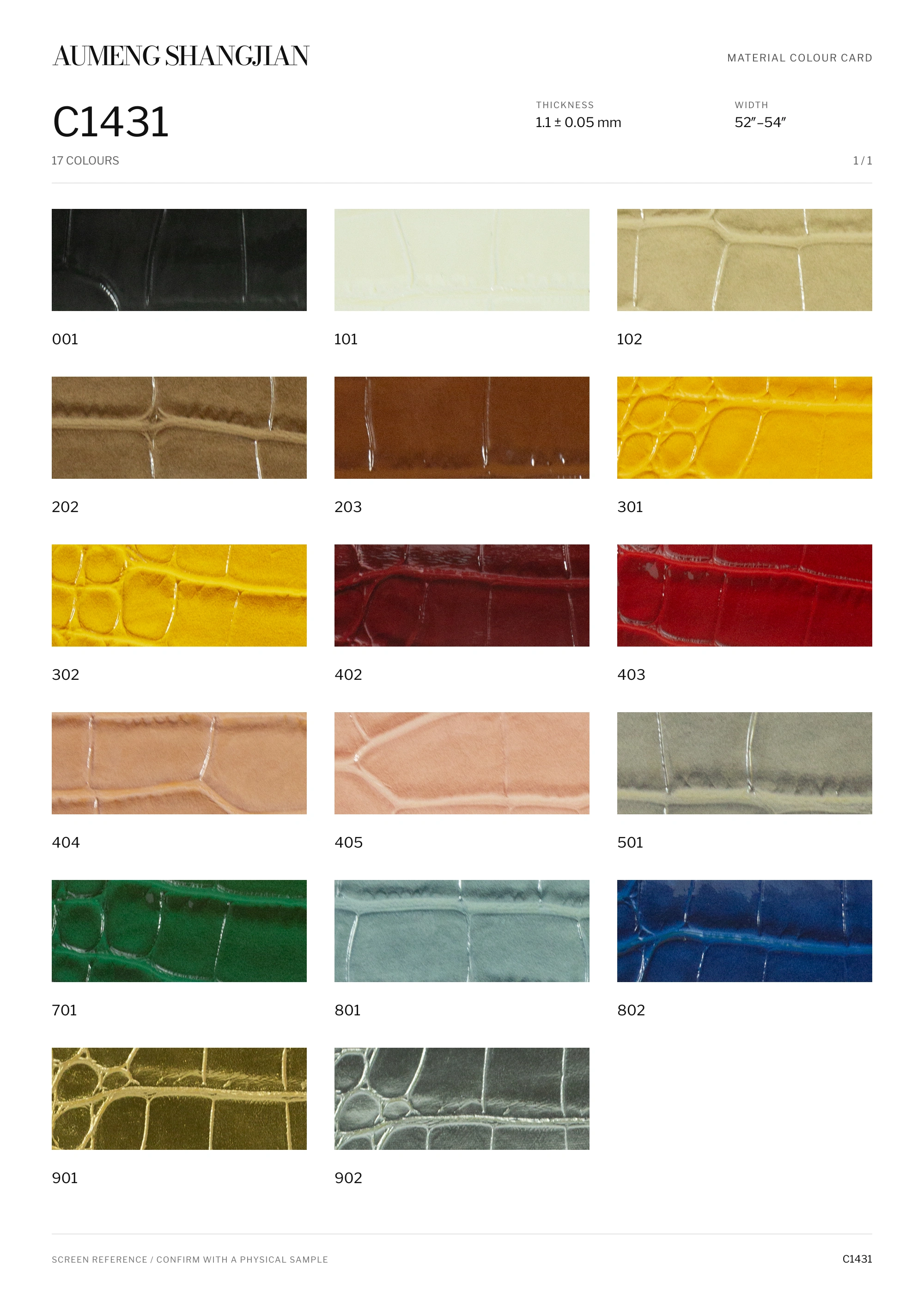 C1431 Crocodile pattern · Electronic colour card · 1 / 1