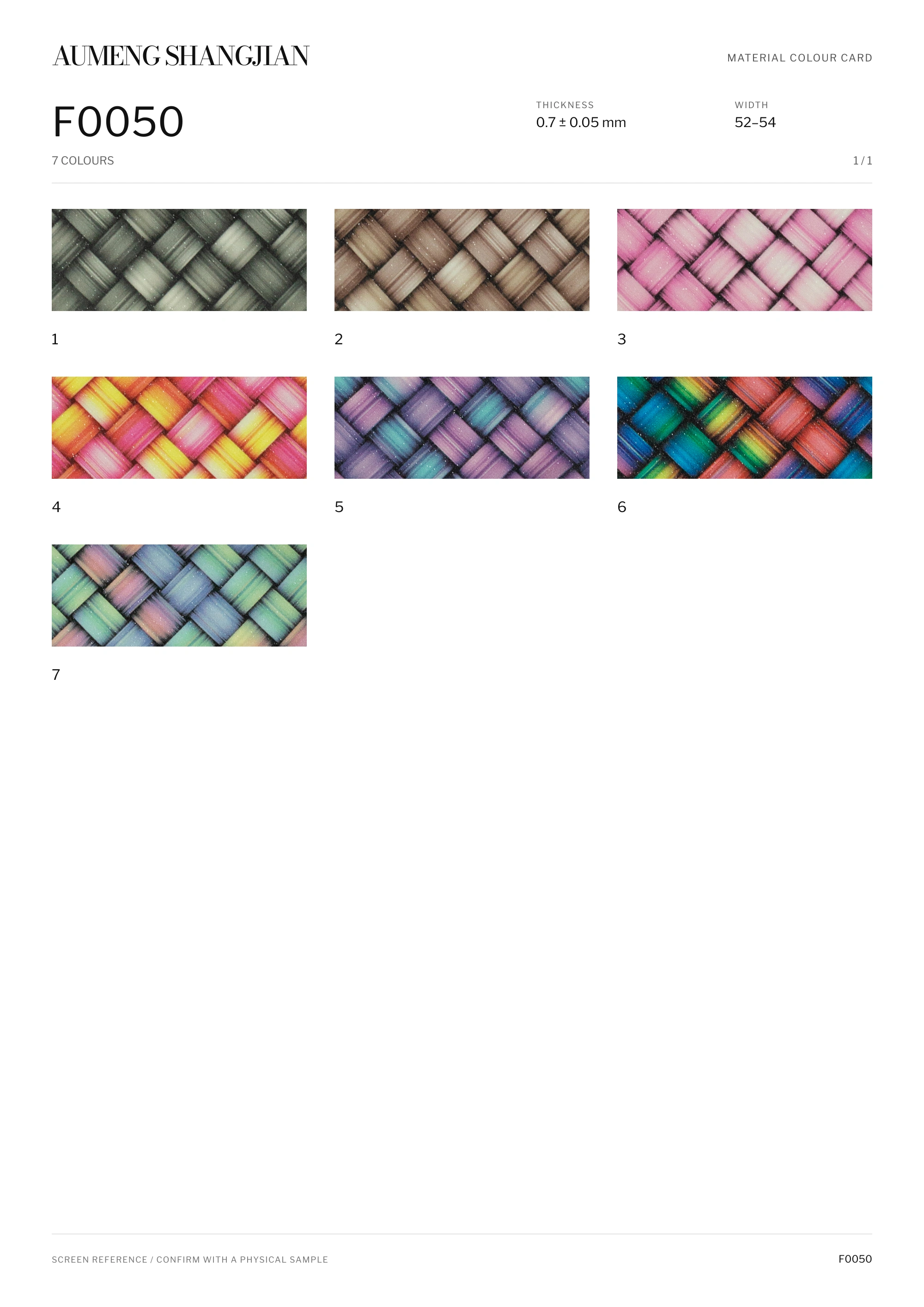 F0050 Woven pattern · Electronic colour card · 1 / 1