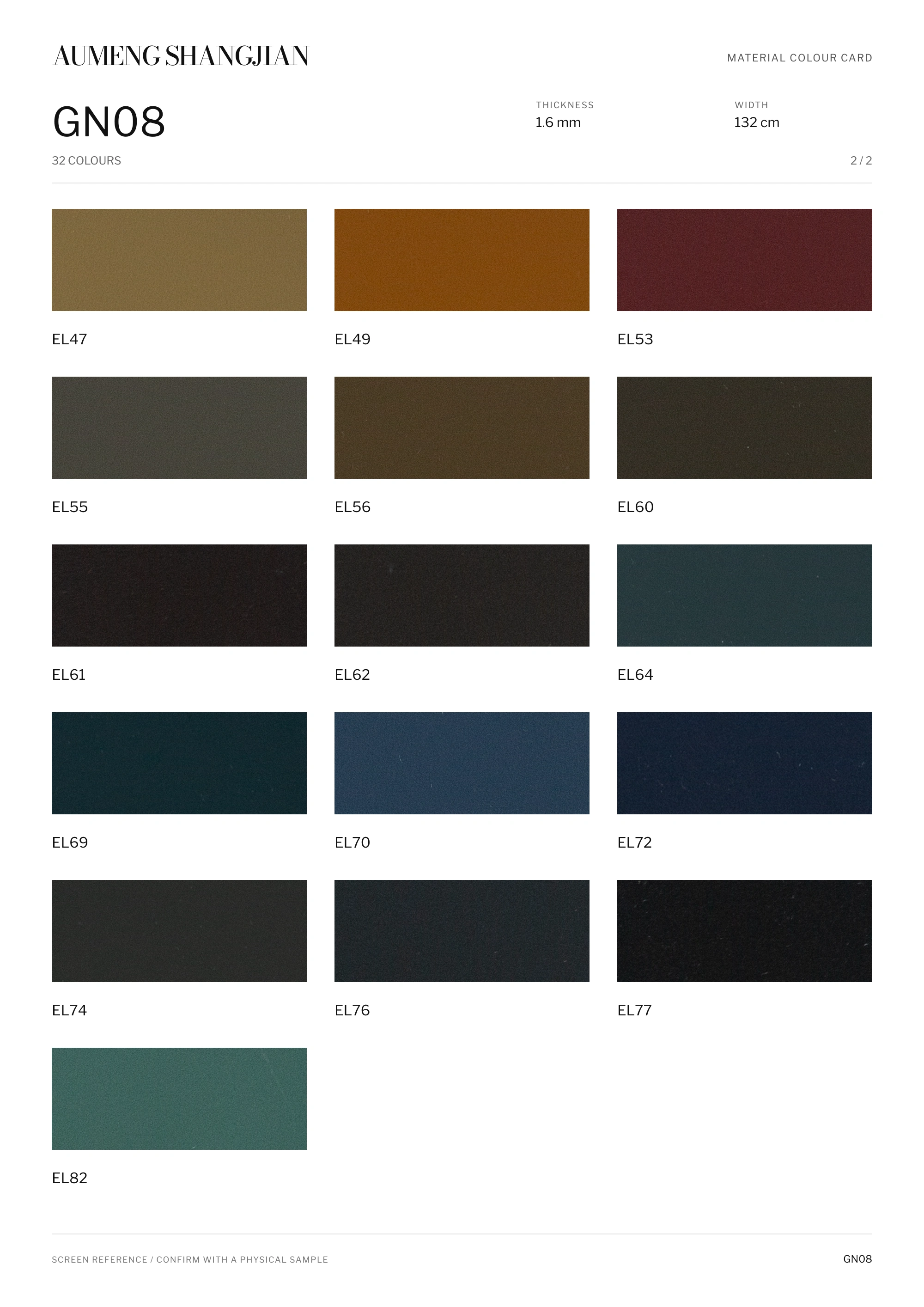 GN08 Nappa grain · Electronic colour card · 2 / 2