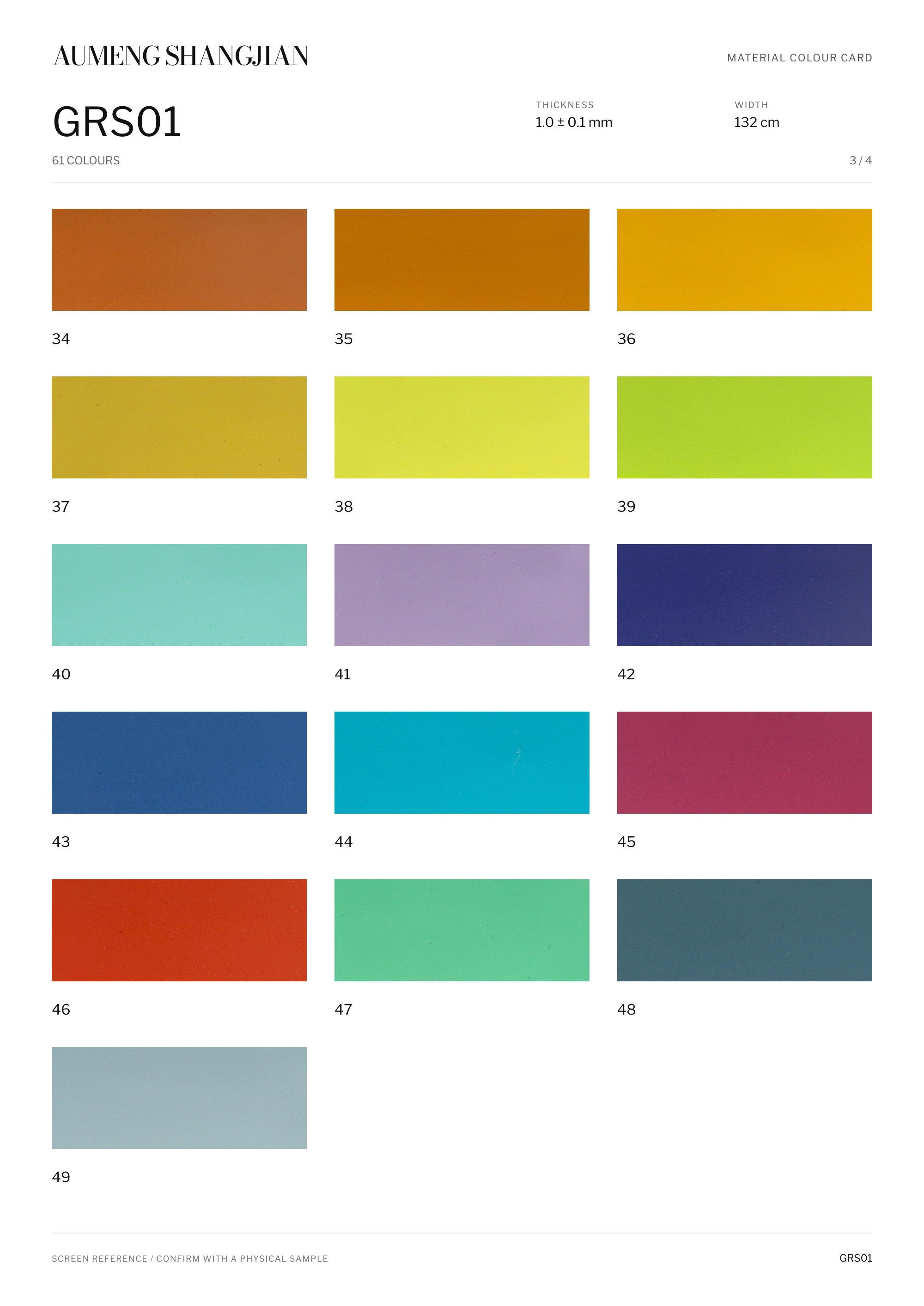 GRS01 Smooth surface · Electronic colour card · 3 / 4