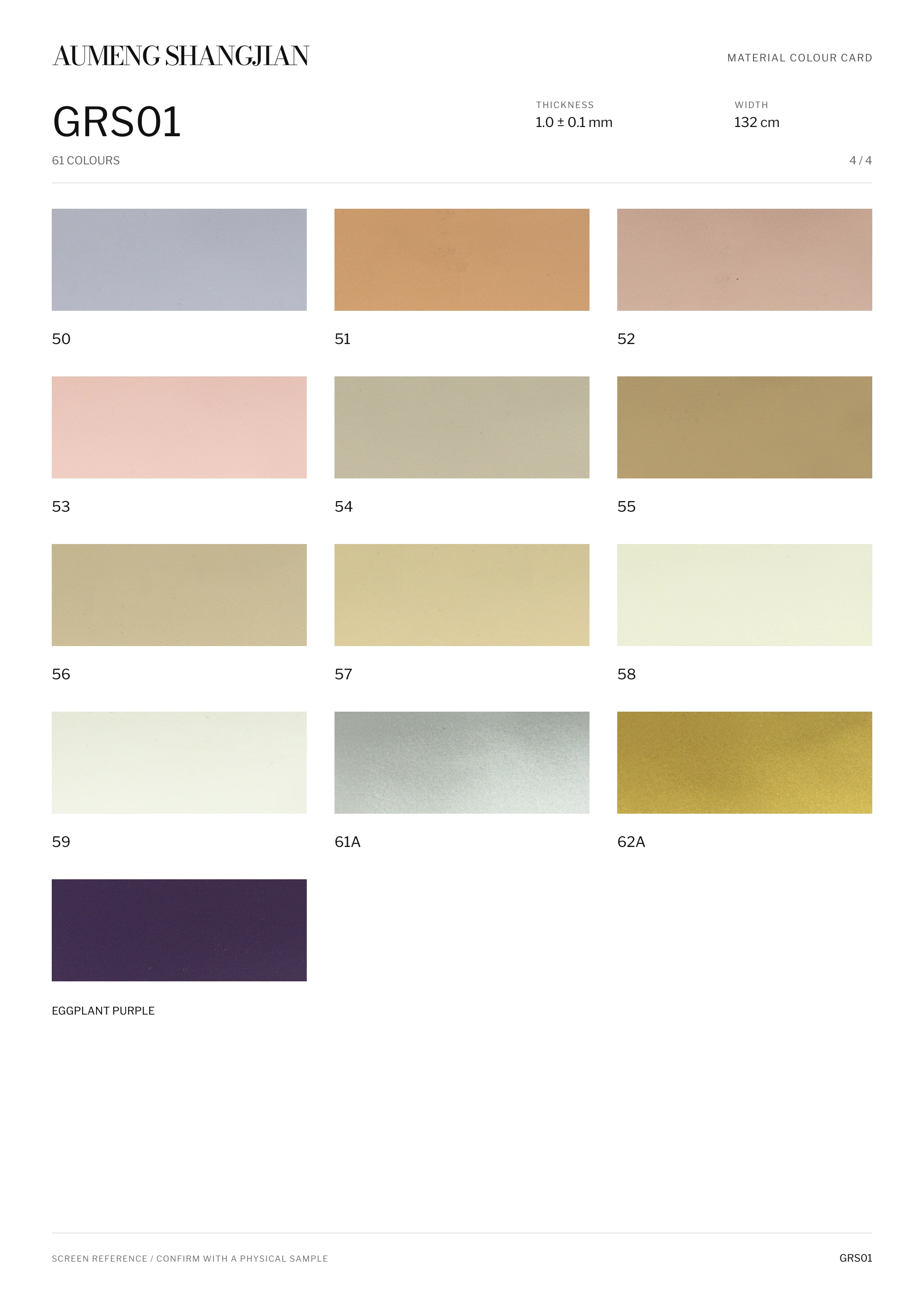 GRS01 Smooth surface · Electronic colour card · 4 / 4
