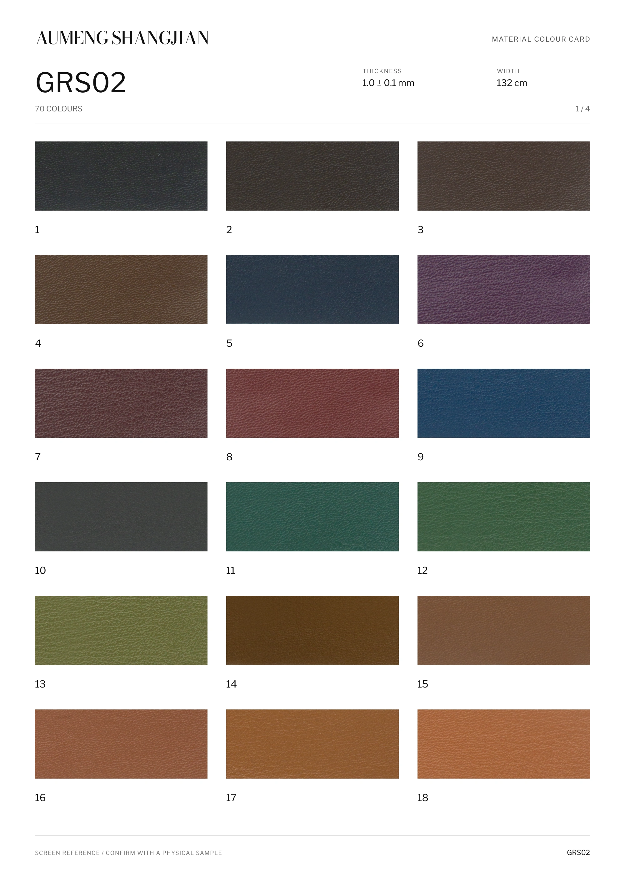 GRS02 Sheepskin grain · Electronic colour card · 1 / 4