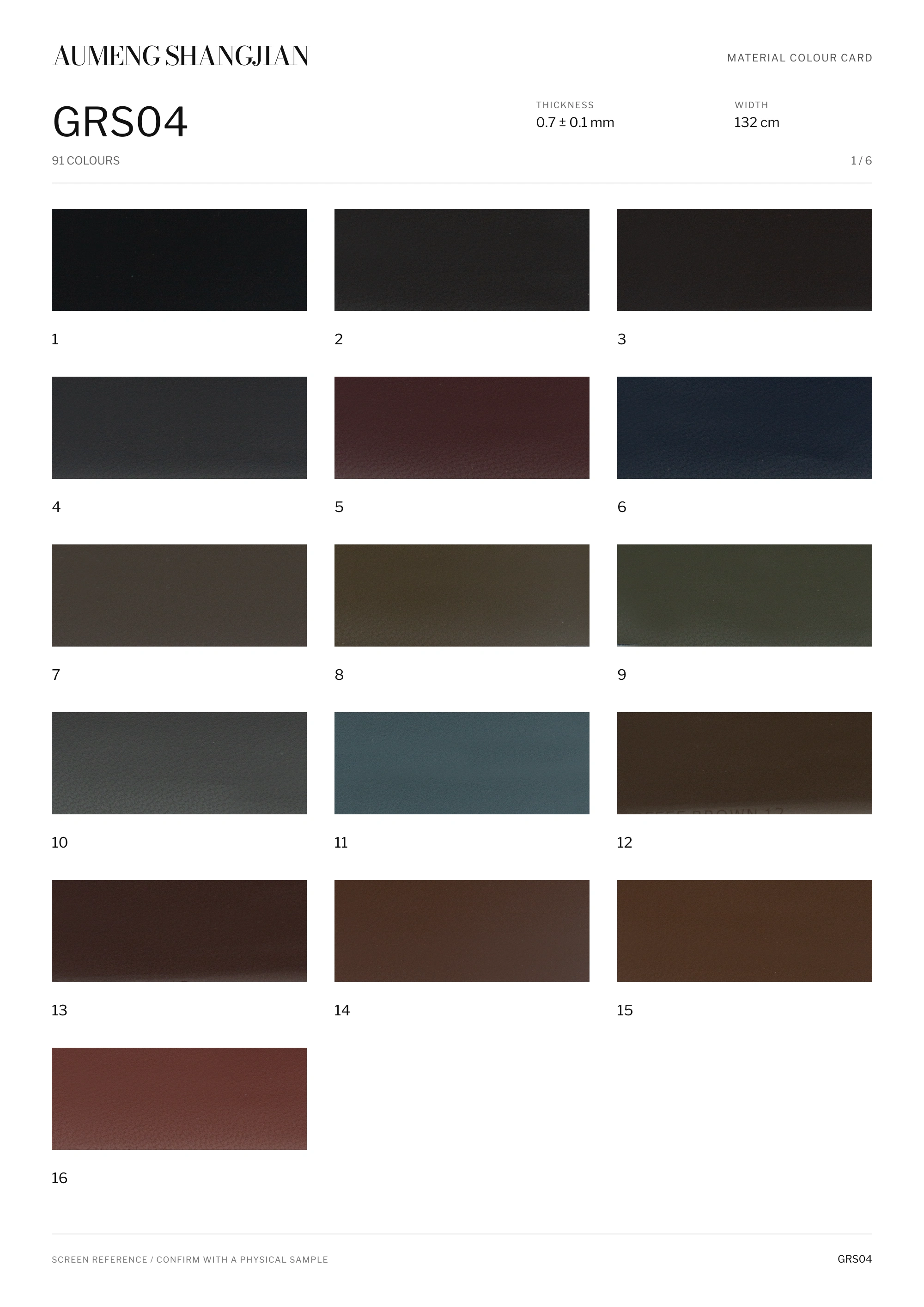 GRS04 Sheepskin grain · Electronic colour card · 1 / 6