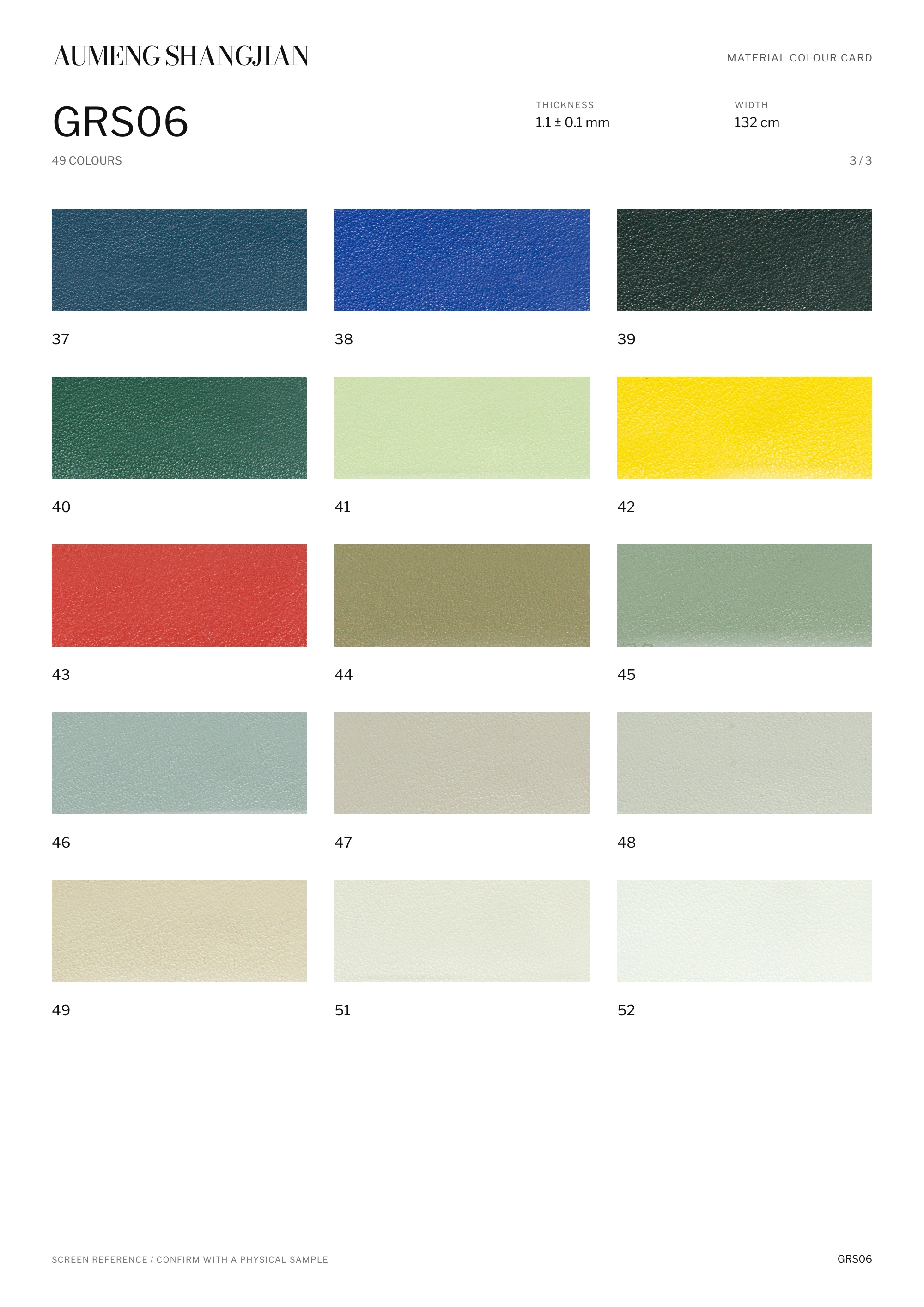 GRS06 Sheepskin grain · Electronic colour card · 3 / 3