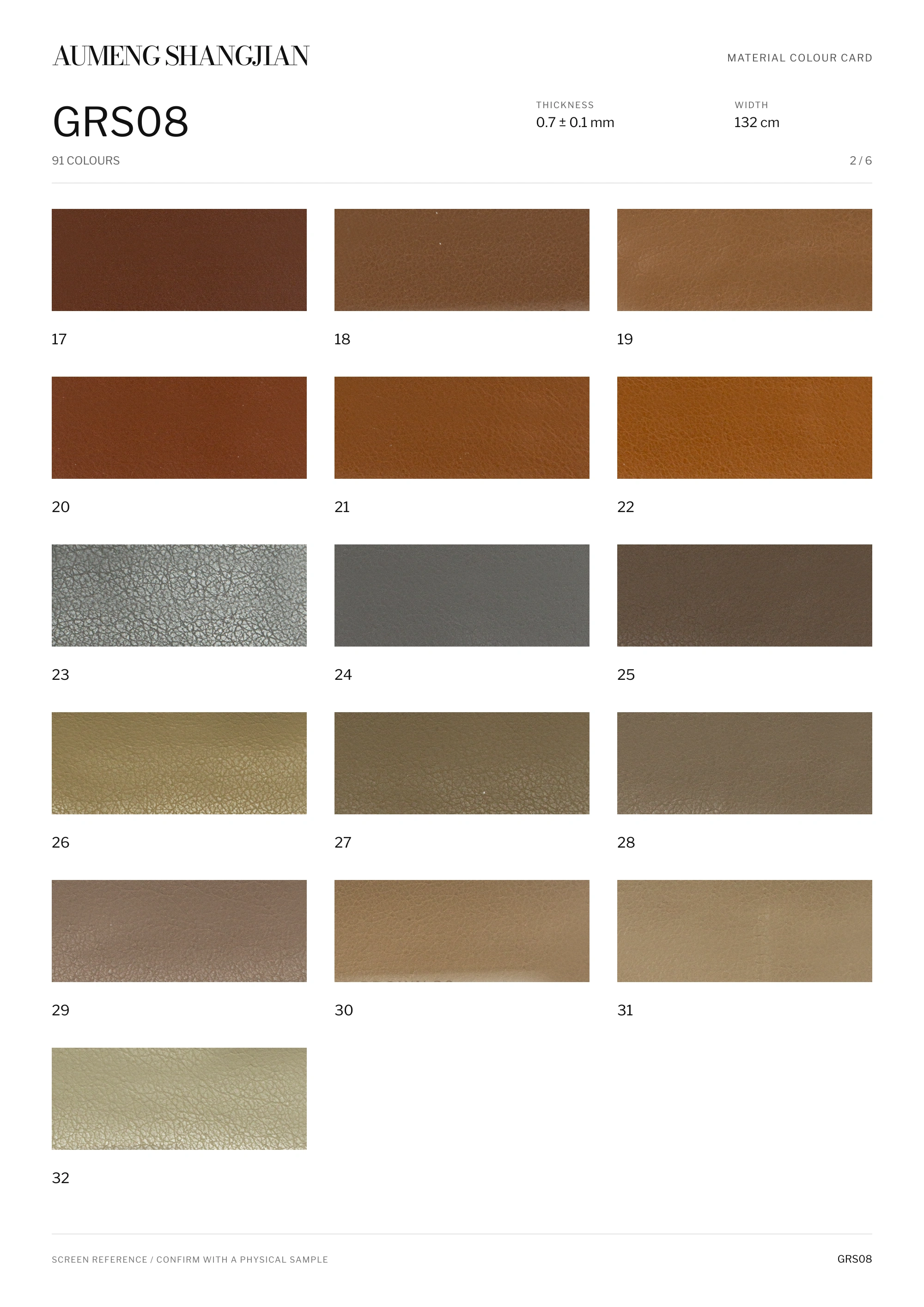 GRS08 Pebbled grain · Electronic colour card · 2 / 6